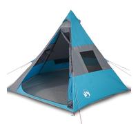 Qnhdfrt 7-Person Teepee Camping Tent, Blue 185T Polyester