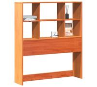 Qnhdfrt 75cm Solid Pine Wood Headboard with Storage, Brown
