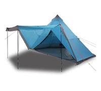 Qnhdfrt 8-Person Teepee Camping Tent with Sunshade, Blue