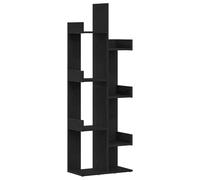 Qnhdfrt 8-Tier Engineered Wood Bookshelf, Black Oak