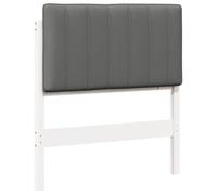 Qnhdfrt 80cm Solid Pine Wood Headboard, White and Light Gray