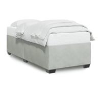 Qnhdfrt 80x200 cm Light Gray Velvet Upholstered Bed Frame