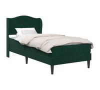 Qnhdfrt 80x200cm Single Velvet Bed Frame with Mattress & Headboard, Green