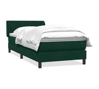 Qnhdfrt 80x220cm Dark Green Velvet Box Spring Bed with Mattress