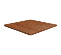 Qnhdfrt 80x80 cm Solid Oak Square Table Top, Dark Brown