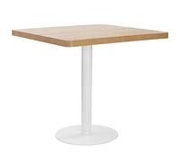 Qnhdfrt 80x80x75cm Square Bistro Table MDF Steel Light Brown White