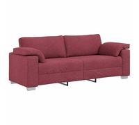 Qnhdfrt 86-inch Fabric 3-Seater Sofa with Wide Armrests, Burgundy