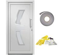 Qnhdfrt 88x200cm White PVC and Aluminum Front Door