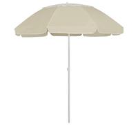 Qnhdfrt 8ft Tilting Patio Beach Umbrella Polyester Sand Yellow