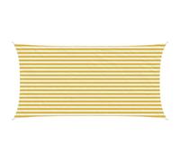Qnhdfrt 8x16 ft Rectangular HDPE Sun Shade Sail, Yellow and White