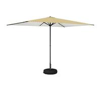 Qnhdfrt 9.5x6.2ft Rectangular Patio Umbrella, Steel Frame, Yellow & White
