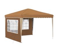 Qnhdfrt 9.5x9.5 Ft Pop-Up Canopy Tent with 2 Sidewalls, Beige
