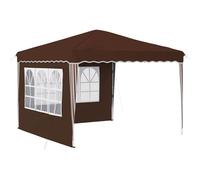 Qnhdfrt 9.5x9.5 Ft Pop-Up Canopy Tent with 2 Sidewalls, Brown
