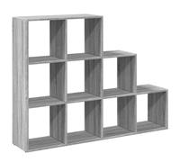 Qnhdfrt 9-Cube Engineered Wood Room Divider Bookcase, Sonoma Gray