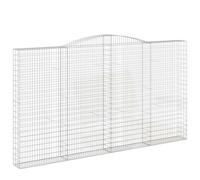 Qnhdfrt 9-Piece Arched Galvanized Steel Gabion Basket Fence