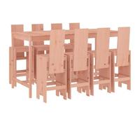 Qnhdfrt 9-Piece Solid Douglas Fir Wood Outdoor Bar Set