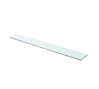 Qnhdfrt 90 x 12 cm Clear Tempered Glass Rectangular Wall Shelf Panel