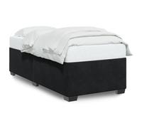 Qnhdfrt 90x190 cm Black Velvet Single Bed Frame with Slats
