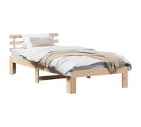 Qnhdfrt 90x190cm Solid Pine Wood Bed Frame with Headboard and Slats