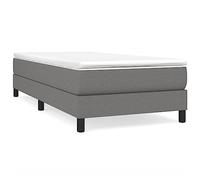 Qnhdfrt 90x200 cm Dark Gray Fabric Bed Frame with Slats