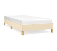 Qnhdfrt 90x200cm Cream Fabric Single Bed Frame with Plywood Slats