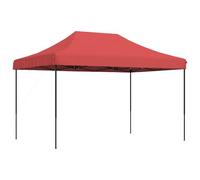 Qnhdfrt 9x13ft Pop-Up Canopy Tent, Burgundy Oxford Fabric & Steel Frame
