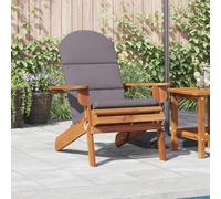 Qnhdfrt Adirondack Chaise de jardin pliante avec coussin gris foncé en bois massif d'acacia pour extérieur, jardin, balcon, terrasse, fauteuil de salon confortable