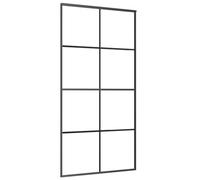 Qnhdfrt Aluminum & Frosted Glass Sliding Door Panel, 102.5x205 cm, Black