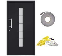Qnhdfrt Aluminum PVC Front Door 100x200 cm Anthracite Left Hand