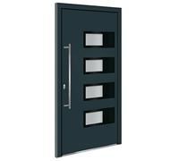 Qnhdfrt Aluminum PVC Front Door, 100x200 cm, Left Hand, Anthracite