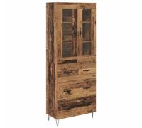 Qnhdfrt Ancient Wood Buffet Cabinet with Glass Doors & Drawers