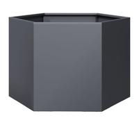 Qnhdfrt Anthracite Steel Hexagonal Raised Garden Bed, 69x60x45 cm