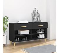 Qnhdfrt Armoire à chaussures étroite en bois noir 102 x 35 x 35 cm avec 2 tiroirs, 4 compartiments et espace de rangement pour l'ordre dans le couloir