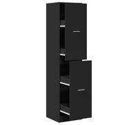 Qnhdfrt Armoire à pharmacie, noire, 40 x 41 x 174,5 cm, armoire à tiroirs en bois avec 4 tiroirs, commode peu encombrante pour cuisine, salon et bureau
