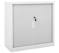 Qnhdfrt Armoire à portes coulissantes en acier gris 90 x 40 x 90 cm avec étagères réglables en hauteur et serrure pour le rangement dans les petits espaces comme armoire de rangement robuste