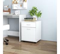 Qnhdfrt Armoire à roulettes - Blanc brillant - 45 x 38 x 54 cm - Petite armoire de classement avec tiroir et roulettes - Pour bureau, maison, jardin