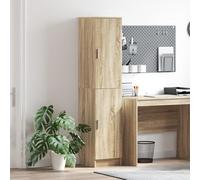 Qnhdfrt Armoire buffet rectangulaire avec 2 portes - En chêne Sonoma - En bois de particules et résine synthétique - Beige mat - Avec 2 portes - Pour salle à manger, cuisine, salon - Design moderne