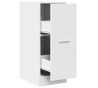 Qnhdfrt Armoire d'Apothicaire Blanche 30x41x77,5 cm, Meuble de Rangement en Bois d'Ingénierie avec 2 Tiroirs, Buffet Étroit Pratique pour Cuisine, Salon et Bureau