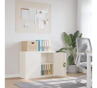 Qnhdfrt Armoire de classement blanche 90 x 40 x 70 cm en acier revêtu par pulvérisation avec porte verrouillable et étagère pour bureau, bureau à domicile et archives