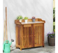 Qnhdfrt Armoire de jardin en acacia - 78 x 36,5 x 78 cm - Buffet moderne avec 2 portes - Armoire de rangement durable - Marron - Pour salon, bureau, couloir