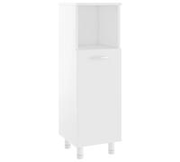 Qnhdfrt Armoire de salle de bain, blanche, 30 x 30 x 95 cm, en bois avec 3 compartiments et porte, meuble de salle de bain moderne, pour petites salles de bains et toilettes d'invités, peu encombrante