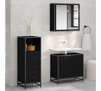 Qnhdfrt Armoire de salle de bain, chêne noir, 35 x 37,5 x 100 cm, en bois dérivé du bois, avec cadre en acier, look industriel moderne, robuste et peu encombrant, pour petite salle de bain