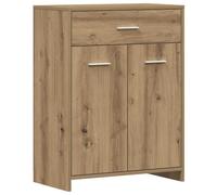 Qnhdfrt Armoire de salle de bain, en chêne artisanal, 60 x 33 x 80 cm, avec tiroir et portes, design moderne, grand espace de rangement pour les petites salles de bains et WC d'invités