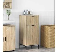 Qnhdfrt Armoire de salle de bain en chêne Sonoma - 39,5 x 36 x 88 cm - Matériau bois avec tiroir et porte - Design moderne - Armoire médicale robuste pour petite salle de bain, cuisine et couloir