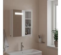 Qnhdfrt Armoire de salle de bain étroite avec miroir et éclairage LED - 45 x 13 x 52 cm - Design élégant avec étagères et montage mural - Pour mettre de l'ordre dans la salle de bain
