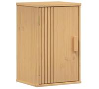 Qnhdfrt Armoire de salle de bain Olden marron 35 x 30 x 55 cm en pin massif design moderne avec porte et 2 étagères montage mural pour petites salles de bains et toilettes d'invités