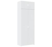 Qnhdfrt Armoire haute blanche 80 x 42,5 x 225 cm en matériau dérivé du bois avec 6 compartiments, buffet large pour un rangement peu encombrant