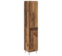 Qnhdfrt Armoire haute en bois recyclé - 34,5 x 34 x 90 cm - Avec 2 portes à charnières - Buffet de cuisine - Design moderne avec fixation murale - Pour salon, couloir, chambre à coucher