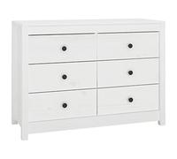 Qnhdfrt Armoire Latérale Blanc 100x40x72 cm en Bois de Pin Massif - Buffet Pratique avec Tiroirs Spacieux - Meuble de Rangement Élégant pour Salon, Salle à Manger et Bureau