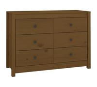 Qnhdfrt Armoire Latérale Marron Miel 100x40x72 cm en Bois de Pin Massif Buffet Pratique avec Tiroirs Spacieux Commode Rustique pour Salon Chambre et Entrée